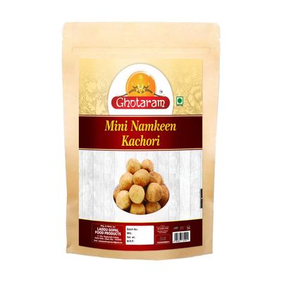Ghotaram Dry Jamnagar Mini Kachori Spicy and Crispy Gol Kachaudee, Foodie Favourite, Tasty and Authentic Dry Mini Kachauri Nashta, Filled with daal and spices Fry in Earthnuts oil-250 * 1Pack