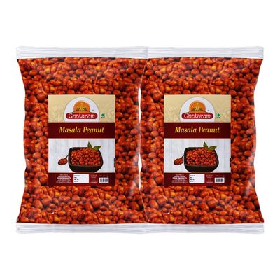 Ghotaram Fried Masala Groundnut Namkeen, Peanut Masala, Farm Fresh Masala Peanut Namkeen, Rich in Protein Crunchy & Spicy Healthy Snack, Fried in Groundnut Oil, No Preservatives-150g*2Pack