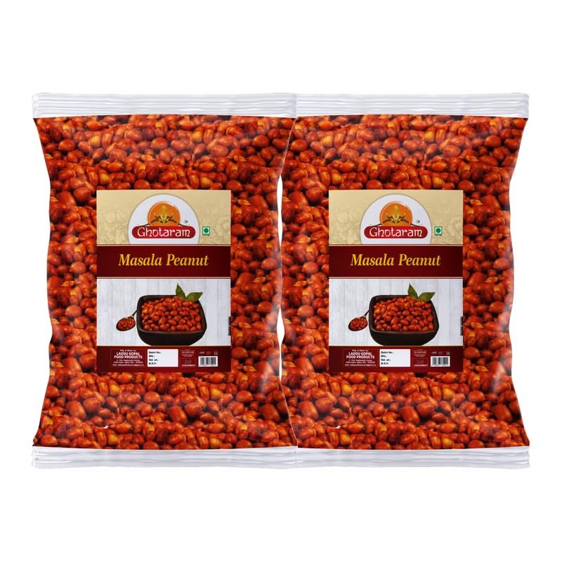 Ghotaram Fried Masala Groundnut Namkeen, Peanut Masala, Farm Fresh Masala Peanut Namkeen, Rich in Protein Crunchy & Spicy Healthy Snack, Fried in Groundnut Oil, No Preservatives-150g*2Pack