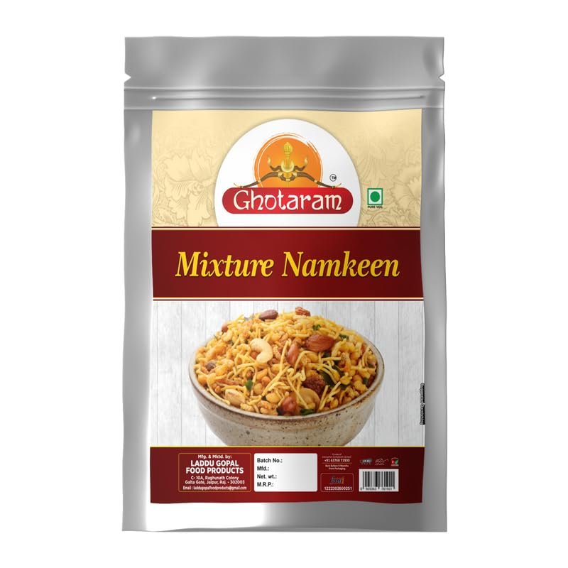 Ghotaram Old Delhi Khatta Meetha Namkeen Snacks Tasty & Crunchy Tea-time Namkeen, All time Favourite Indian Snacks, Namkeen, Ready to eat, No Preservatives, Crsipy & Light Snacks-250 * 1Pack