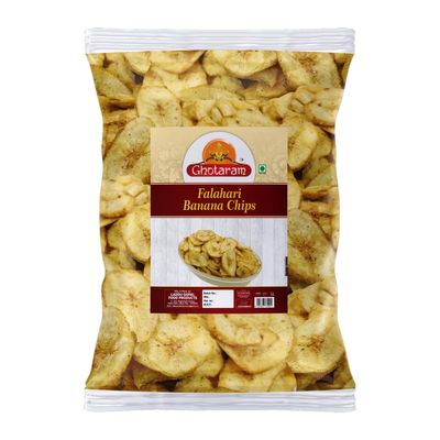 Ghotaram Marwari Falhari Banana Chips Banana wafers, Aslee Marwar Makers Ki Kela Kella Banana Chips Made In Ground Nut Oil With Goodness Of Malabar Black Pepper And Pink Salt-350g*1Pack