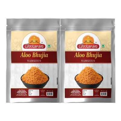 Ghotaram Marwar Rajapuri Aloo Bhujiya Bhujia, Aloo bhjiya Bhujia Bhujiya Namkeen Snack, Thakkali Flavour Festive Season Crunchy Snack Alu BHUJIYA BHUJIA Namkeen Savoury Snack-150g*2Pack