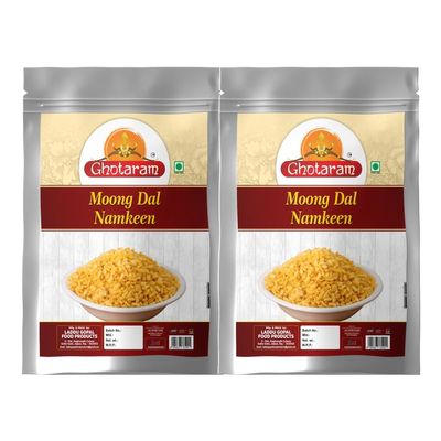 Ghotaram Daryaganj Special Organic Salted Moong Dal Namkeen, Salty Moong Dal, Organic Namkeen, Fried in Cold Pressed Groundnut Oil, Healthy Indian Snacks, No Preservatives-150g*2Pack
