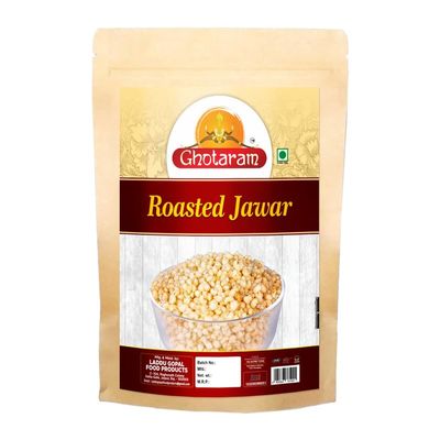 Ghotaram Roasted Diet Snacks Jowar Puffs Sorghum Puffs Pearl Jowar Oil-Free Roasted Namkeen Snack, Travel Friendly Snacks Suitable for Vegetarians Bachcho Ka Favourite Snack-250 * 1Pack