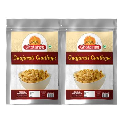 Ghotaram Bhavnagar Classic Makhania Farsan, Makhania Gathiya Gathia Farsaan Namkeen Snack, Healthy Namken farshan namkeen Savoury Snack Chai Coffee Tea Party Namkin Snack-150g*2Pack