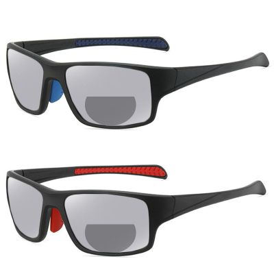 2PCS Transition Photochromic Bifocal Reading Glasses work Men Women Sports Presbyopia sunglasses UV400 (2PCS-RED&blue, 3, multiplier_x)