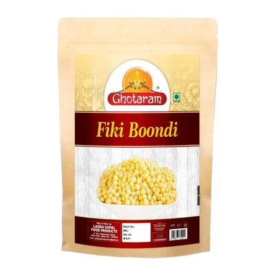 Ghotaram Rajawadi Plain Boondi, Boondi For Raita Boondi Nugre, Fiki Boondi Nukti Bundi, Healthy and Hygenic, No Artificial Colours, No Preservatives Vegetarians Snack-250 * 1Pack