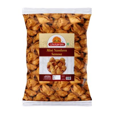 Ghotaram Kathiawari Namkeen Mini Samosa Fried in Moongfali oil, Bachcha Samosa with Exquisite Fillings, Irresistibly Crunchy Samosas for Perfect Snacking, Tea Time Gujarati Snack-250 * 1Pack