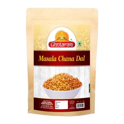 Ghotaram Split Chickpeas Spicy, Chana Dal Namkeen, Organic Gluten Free Namkeen, Fried in Cold Pressed Groundnut Oil, Healthy Indian Snacks, Protein Rich, Fried Chana Dal-250 * 1Pack