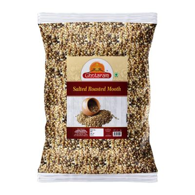 Ghotaram Organic Roasted Moth Whole Namkeen Snack Sabut Unpolished Dal Snack, Roasted Whole Muth, Matki, Moth Whole, Namkeen Moth bean Snack Healthy Party Snack Namkeen-300g*1Pack