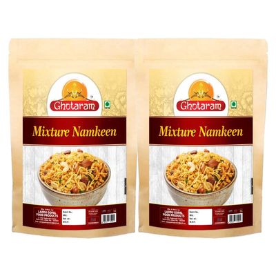 Ghotaram Navratan Mixture All time Favourite Indian Snacks, Namkeen, Ready to eat, No Preservatives, Crsipy & Light Namkeen Snacks, Made In Healthy Natural Groundnut Peanut Oil-150g*2Pack