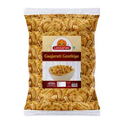 Ghotaram Kutch Mandvi Gujarati Makhania Gathia Famous Gujarati Gathiya Snack Organic Namkeen, SPECIAL BESAN GATHIYA AJWAIN BESAN STICKS, GUJARATI FARSAN Healthy Indian Snacks-250 * 1Pack