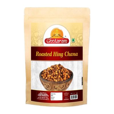 Ghotaram Gluten Free Roasted Hing Jeera Chana High Protein Snack, Vegan snack, Healthy Namkeen, Roasted Namkeen Snack Hing Chana Ready to Eat Tasty Lightly Spicy Low GI Namkeen-350g*1Pack