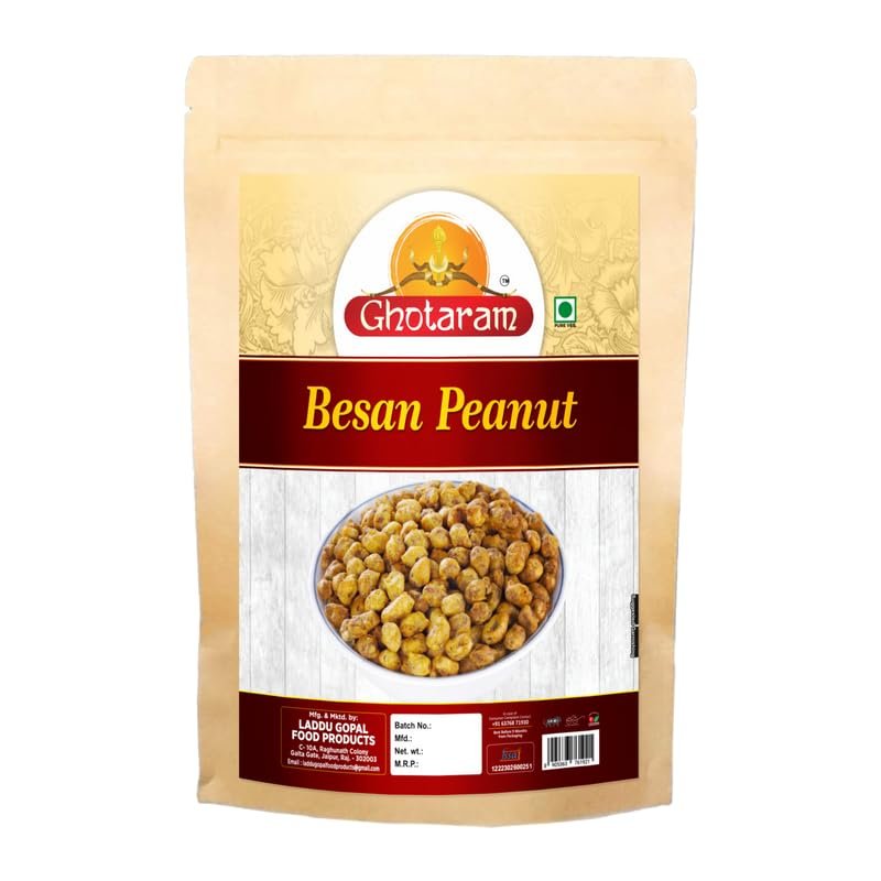 Ghotaram Chanyache peeth groundnuts Masala Peanuts Healthy Peanuts, Crunchy and spicy, Rich in Protein, Evening Teatime wholesome snack Ready to Eat Crispy Namkeen-350g*1Pack