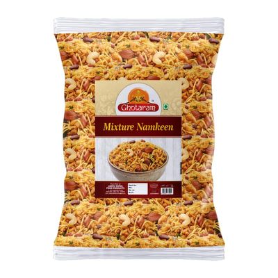 Ghotaram Namkeen - Bombay Mixture Cornflake Aloo Bhujia Bhujiya Dry Fruit Chivda Mixture Mix Namkeen, All Time Favourite Tasty Yummy Healthy Snack Festive Season Ready to eat Snack-350g*1Pack
