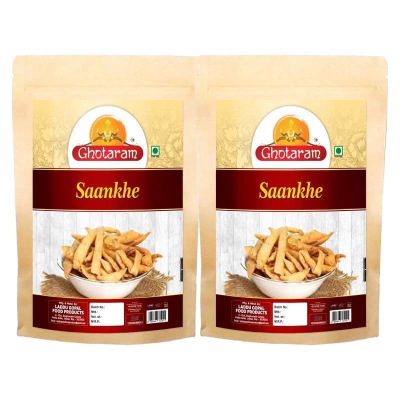 Ghotaram Organic Namkeen Gujrati Namkeen Snack Saloni, Mathri Fresh Crispy Breakfast Matthi, Homemade Classic Indian Mathri Snack Perfect for Tea Time or Anytime Snacking-150 grams*2Pack