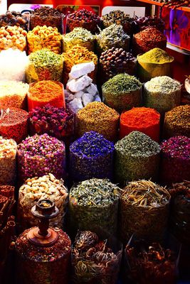 24x36 gallery poster, Traditional Middle Eastern spices at the Dubai Spice Souk in Deira Old Dubai