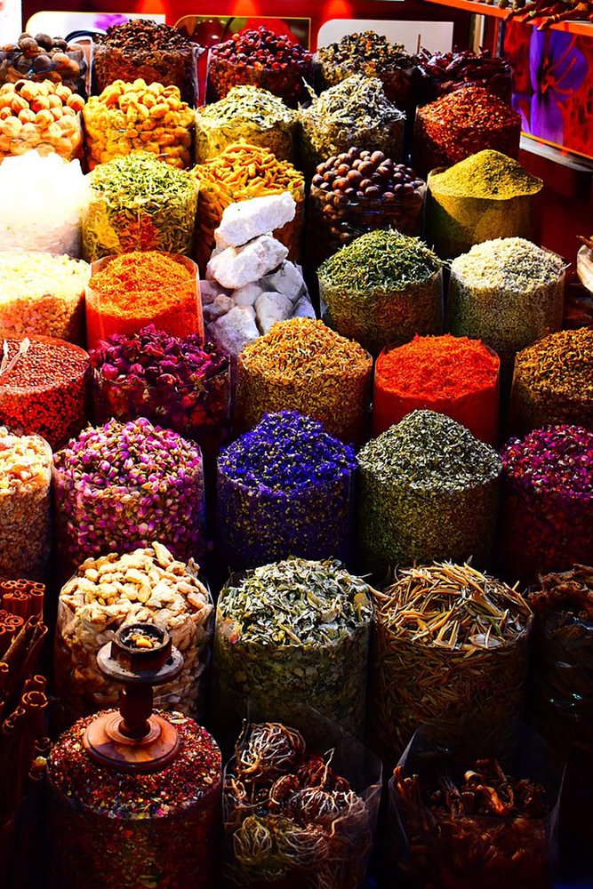 24x36 gallery poster, Traditional Middle Eastern spices at the Dubai Spice Souk in Deira Old Dubai