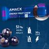 AMACX Fruit Chew Energy Bar High Carb Running Fuel 12 x 38g Electrolyte Chews for Endurance Sports with 51% Fruit Vegan, Gluten & Lactose-Free Sports Nutrition Running Chews Cassis view 2