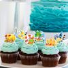 48pcs Summer Beach Happy Birthday Cupcake Toppers - Pool Swimming Surfing Cupcake Toppers Picks - Summer Hawaii Holiday Birthday Party Favor Supplies view 3