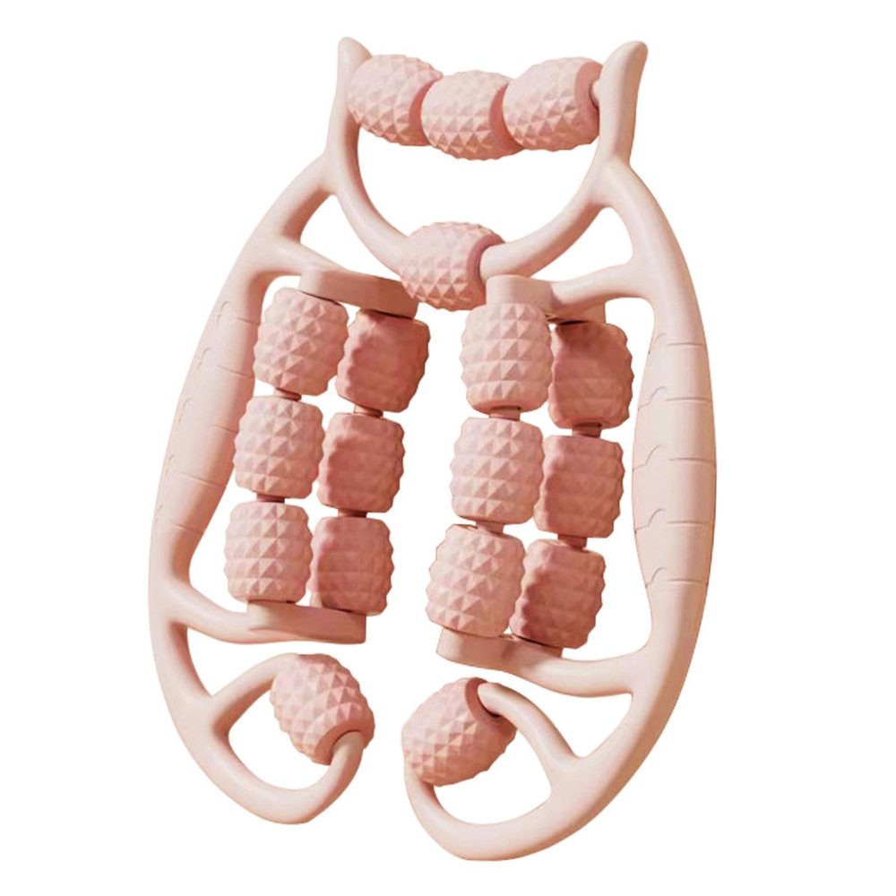 18 Wheels Muscle Roller Massage Roller Foam Roller Manual Deep Tissue Massage Tools Arm Leg Massage Ring Clamp Leg Roller for Tennis Elbow, Pink