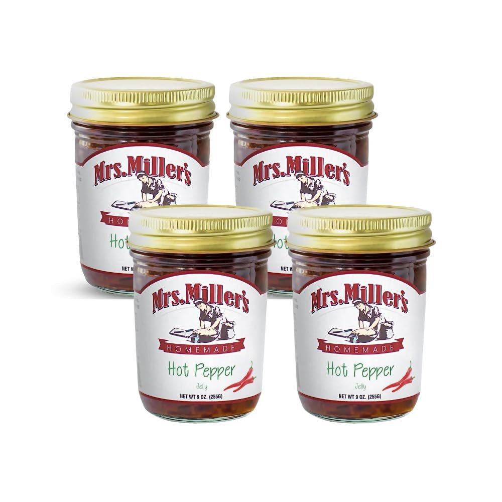 Mrs. Miller's Hot Pepper Jelly 9 Ounce (Pack of 4)