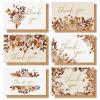 AnyDesign 36 Pack Fall Leaves Thank You Card Bulk Watercolor Autumn Leaves Note Cards with Stickers Envelopes Maple Leaf Gold Foil Thank You Blank Cards for Thanksgiving Bridal Shower Wedding view 1