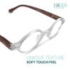 2SeeLife Small Round TR-90 Reading Glasses for Men & Women - Narrow-Medium Fit, Sturdy Frame, Spring Hinges, Retro Readers, Clear, +0.75 view 2