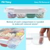 20 Compartment Large Pill Case with Airtight Seal - Silicone Gasket Waterproof Med Box with Medication Map & Medical Alert Card (Clear, 2 Pack) view 4