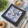 AnyDesign 80 Pack Blue Floral Paper Napkin Disposable Blue and White Flower Luncheon Napkin 6.5 x 6.5 Inch Retro Floral Dessert Dinner Hand Napkin for Birthday Wedding Baby Shower Bridal Shower view 3