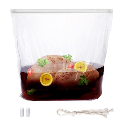 Aulock 2 Pcs Extra Thick 20-40lb Turkey Brine Bag - 26"22" BPA-Free Turkey Brining Zip-lock Bags with Strings Clips & Rope for Marinating Thanksgiving Chicken
