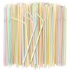 150PCS Disposable Plastic Drinking Straws - Flexible Straws Disposable Long Colorful PP Plastic Striped Assorted Colors for Home Use Milk Juice Drinks view 1