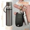 Small Pill Organizer Box Waterproof Keychain Pill Holder Portable Travel Pill Container Metal Case with Keyring for Outdoor Camping Travel view 2
