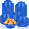 Lallisa 100 Pcs 12oz Blue Disposable Bowls Dessert Cups Ice Cream Snack Salad Soup Food Serving Bowls for Hanukkah 4th of July Independence Day Party Favor Picnic view 1