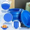 Lallisa 100 Pcs 12oz Blue Disposable Bowls Dessert Cups Ice Cream Snack Salad Soup Food Serving Bowls for Hanukkah 4th of July Independence Day Party Favor Picnic view 3