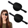 2 Pcs Eye Patch for Adults Kids,3D Adjustable Eye Patches for Amblyopia Lazy Pirate Costume(Black) view 1