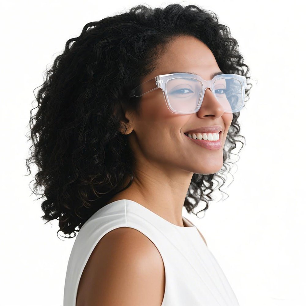 OCCI CHIARI Large Reading Glasses 1.5X Womens Readers Square Glasses(Clean 1.0 1.25 1.5 1.75 2.0 2.25 2.5 2.75 3.0 3.5 4.0 5.0 6.0)