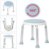 Bath Stools,Shower Stools Shower Chair Bath Seat Aluminum Legs Stool Transfer Bench Spa Bathroom Bathtub Chair Home No-Slip Safety Adjustable 8 Height,Rectangle/Rectangle/Rectangle ( Size : Round with view 3