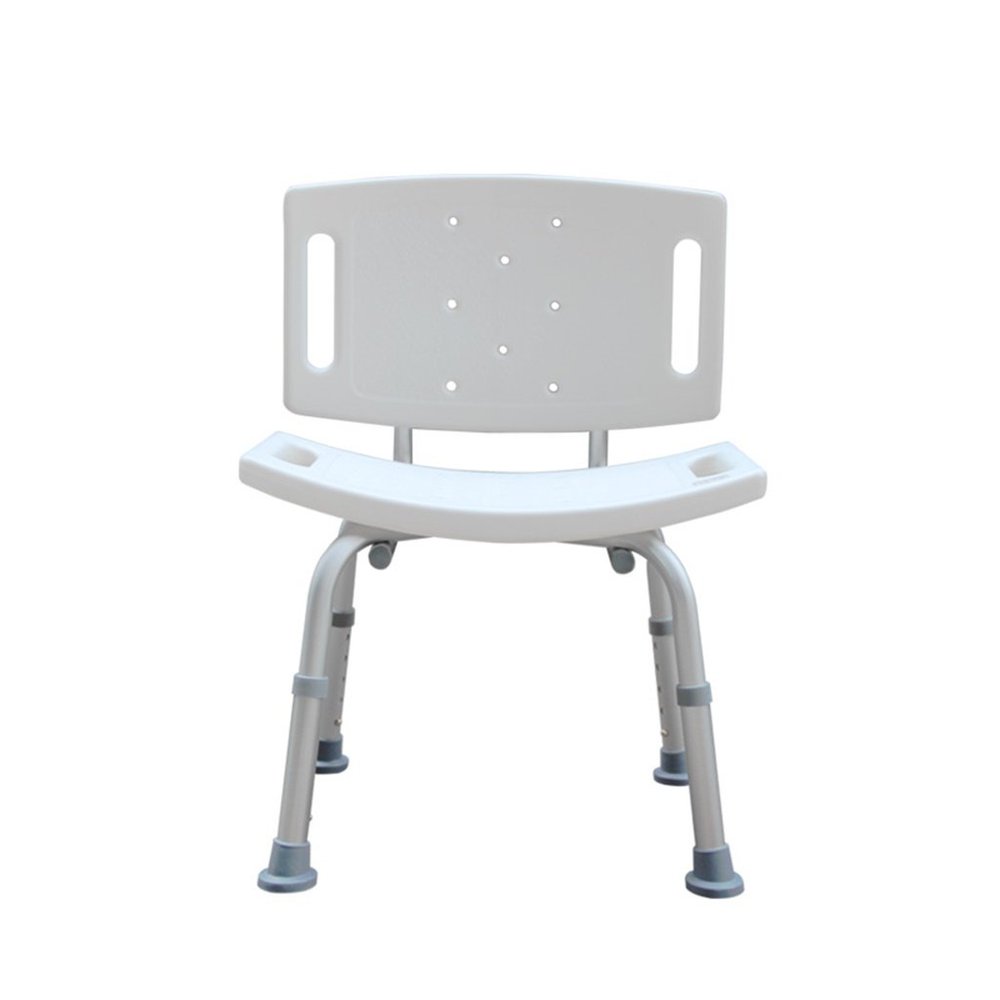 CAIMIAO Bath Stools,Shower Stool Comfort Backrest Adjustable Height Stable and Durable Bath Chair Elderly/Handicapped/Pregnant Aluminum Alloy Bath Stool Anti-Slip Chair Armchair Max. 90Kg Bath