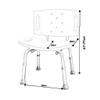 CAIMIAO Bath Stools,Shower Stool Comfort Backrest Adjustable Height Stable and Durable Bath Chair Elderly/Handicapped/Pregnant Aluminum Alloy Bath Stool Anti-Slip Chair Armchair Max. 90Kg Bath view 2