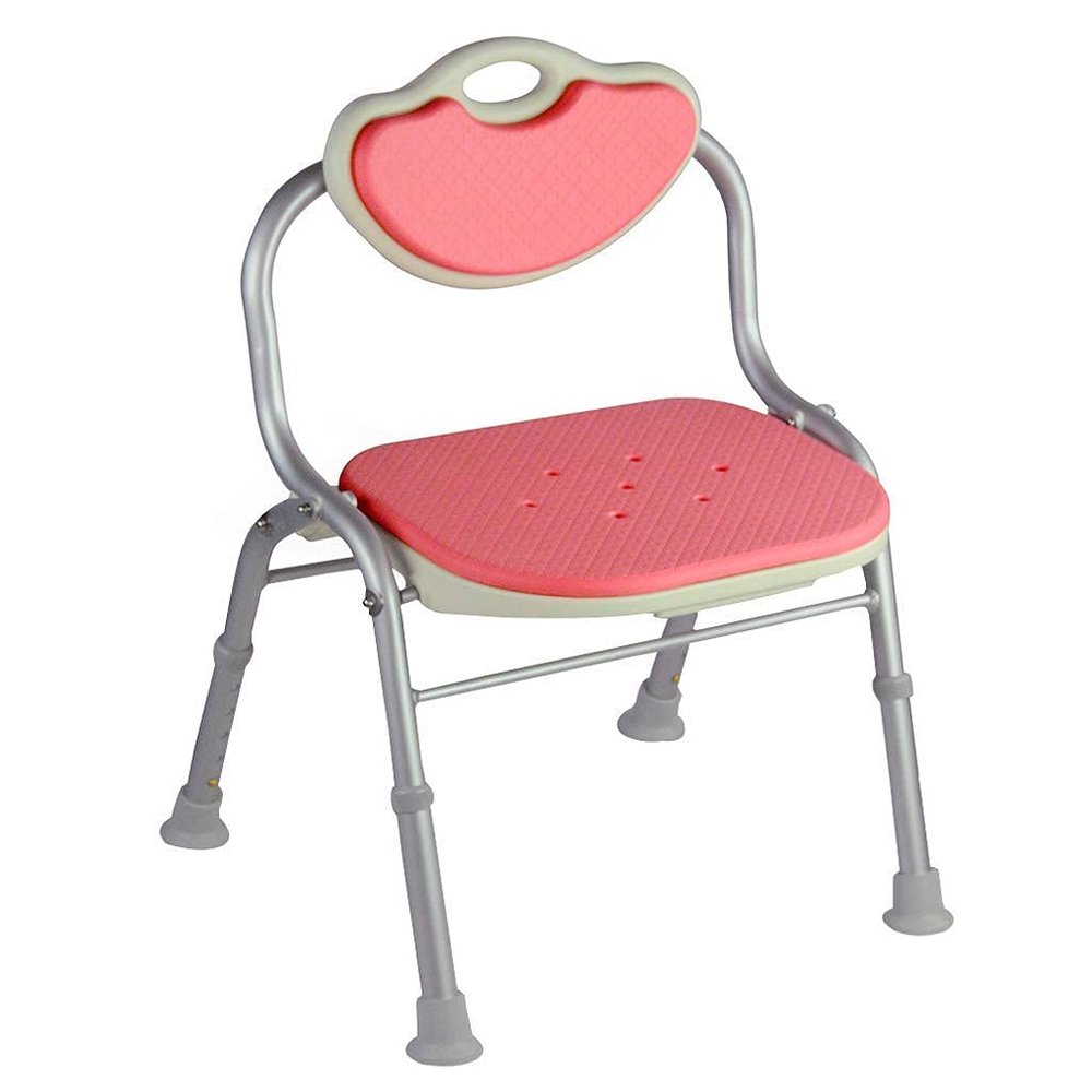 Bath Stools,Shower Bath Seat Bathroom Spa Chair No-Slip 5 Adjustable Height Bathtub Stool Benches Lightweight with Back Arms Great for Bathtubs Supports up to 220 Lbs (Color : Pink)
