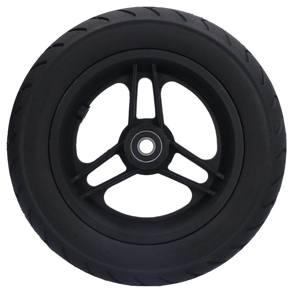 10in Solid Wheel Tyre,Rubber Inflatable Caster for Electric No Inflation Polyurethane Front Wheelchair 12mm 6001 Bearing,Wheelchair Front Wheel Replacement Anti Slip