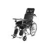 170 Full Reclining Wheelchair for Adults Steel Folding Bathroom Shower Chair Bedside Commode W/Dining Table Lightweight Transport Chair Mobility Aid for Seniors view 1