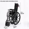 170 Full Reclining Wheelchair for Adults Steel Folding Bathroom Shower Chair Bedside Commode W/Dining Table Lightweight Transport Chair Mobility Aid for Seniors view 2