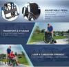 170 Full Reclining Wheelchair for Adults Steel Folding Bathroom Shower Chair Bedside Commode W/Dining Table Lightweight Transport Chair Mobility Aid for Seniors view 3