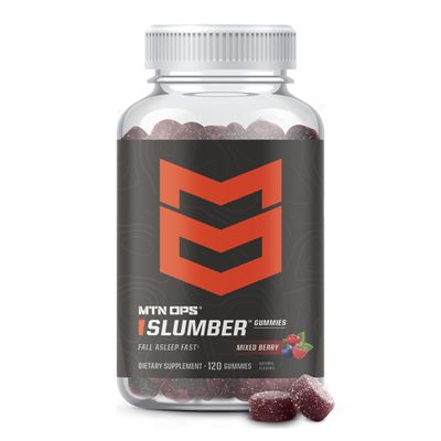 MTN OPS Slumber Sleep Gummies 60 Servings, Tart Cherry 1000mg, Melatonin 2.5mg, Chamomile, Natural Flavors, Made in USA, Mixed Berry, Nighttime Sleep Aid