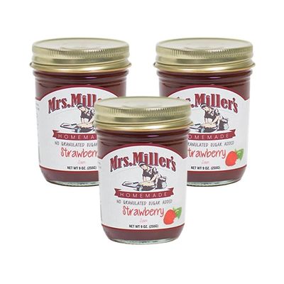 Mrs. Miller's Strawberry Jam 9 Ounce (Pack of 3)