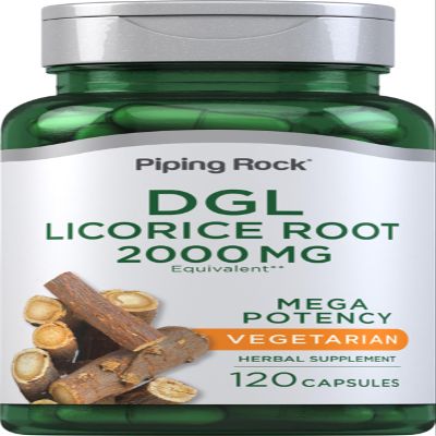 Piping Rock DGL Supplement | 120 Capsules | Licorice Root | Mega Potency | Herbal Extract | Vegetarian, Non GMO, Gluten Free