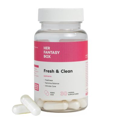 Her Fantasy Box | Fresh & Clean Boric Acid for pH Balance, Odor Control & Comfort 30 Count