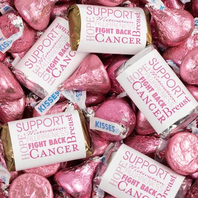 131 Pcs Breast Cancer Awareness Candy Miniatures and Kisses (1.65 lbs approx. 131 Pcs)